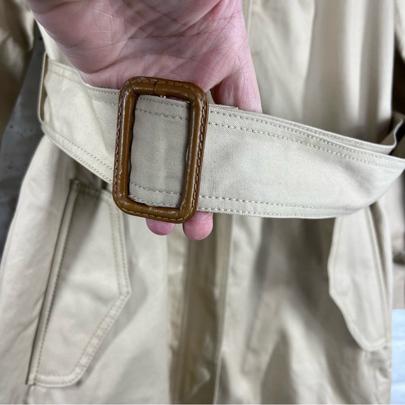 J.CREW Matinee Classic Kahki Hooded Trench Coat with Belt Size 4 - Picture 11 of 11